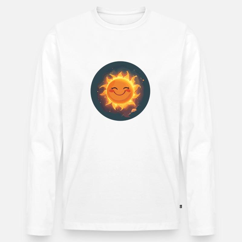 Sonnenstrahl Sonne - Männer Premium Bio Langarmshirt - Weiß