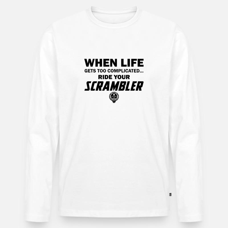 Life Scrambler - Männer Premium Bio Langarmshirt - Weiß