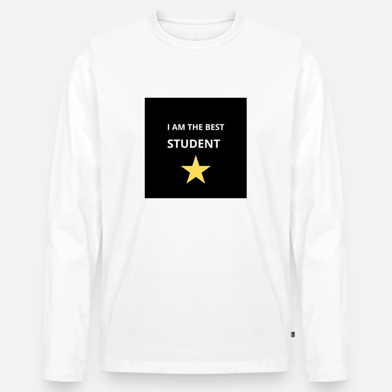 Beste Studentin - Männer Premium Bio Langarmshirt - Weiß