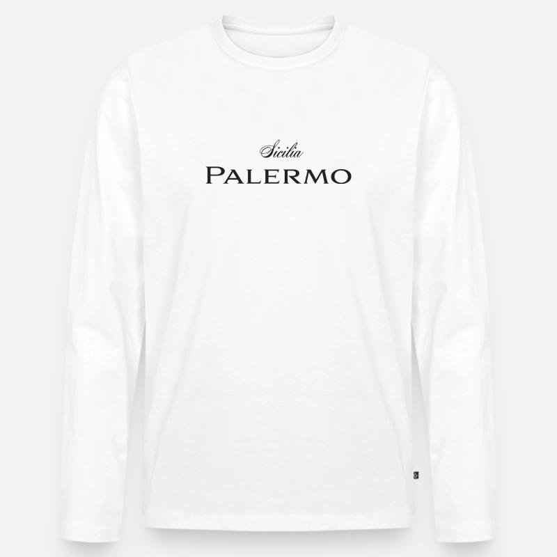 Palermo - Männer Premium Bio Langarmshirt - Weiß