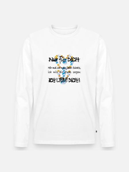 Kun for dig min kære skat! Jeg elsker dig! - Premium økologisk langærmet T-shirt til mænd - hvid