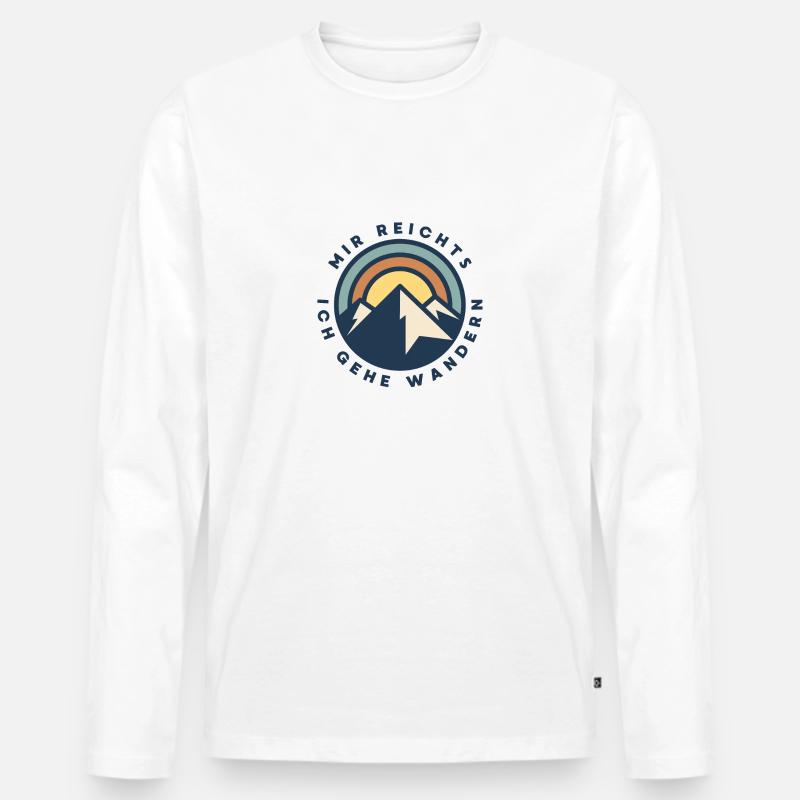 Wandern im Gebirge - Männer Premium Bio Langarmshirt - Weiß
