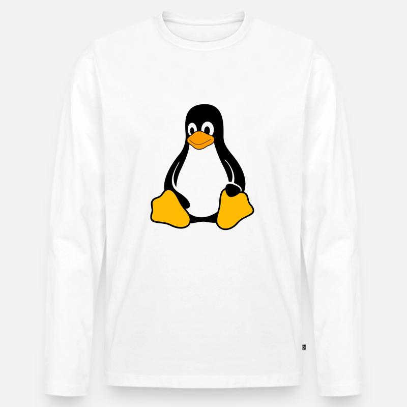 Pinguin - Männer Premium Bio Langarmshirt - Weiß