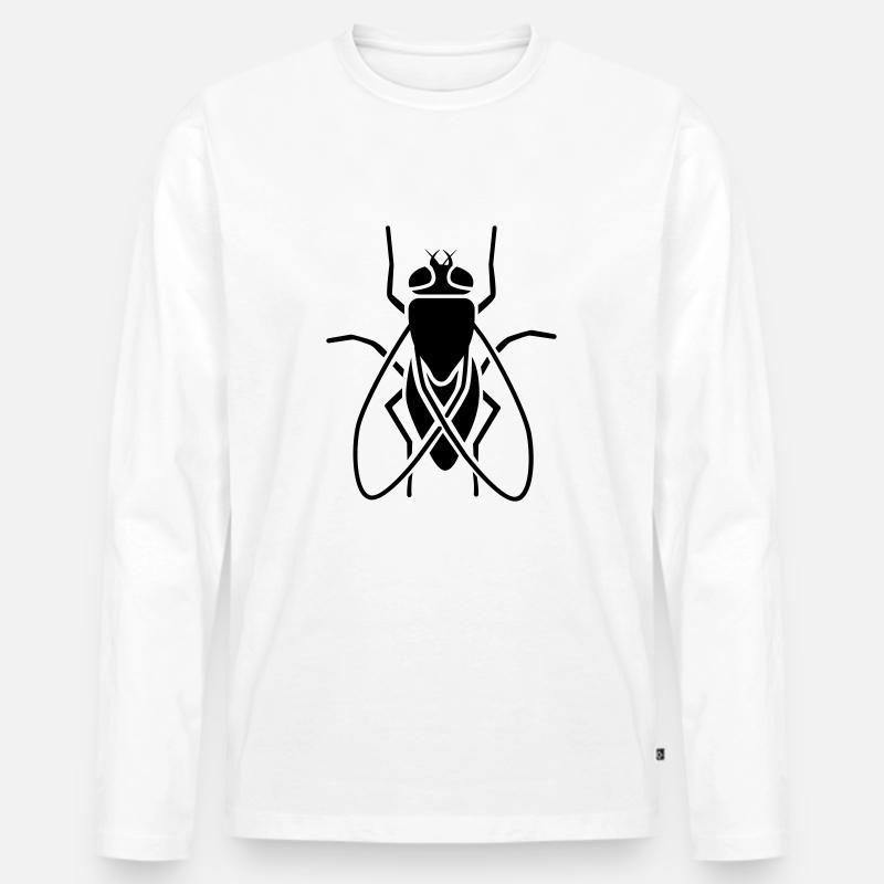 Insekt - Fliege - Männer Premium Bio Langarmshirt - Weiß