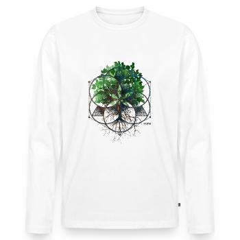 Baum der Kleinen - Männer Premium Bio Langarmshirt - Weiß - Vorne - Nico (187cm)