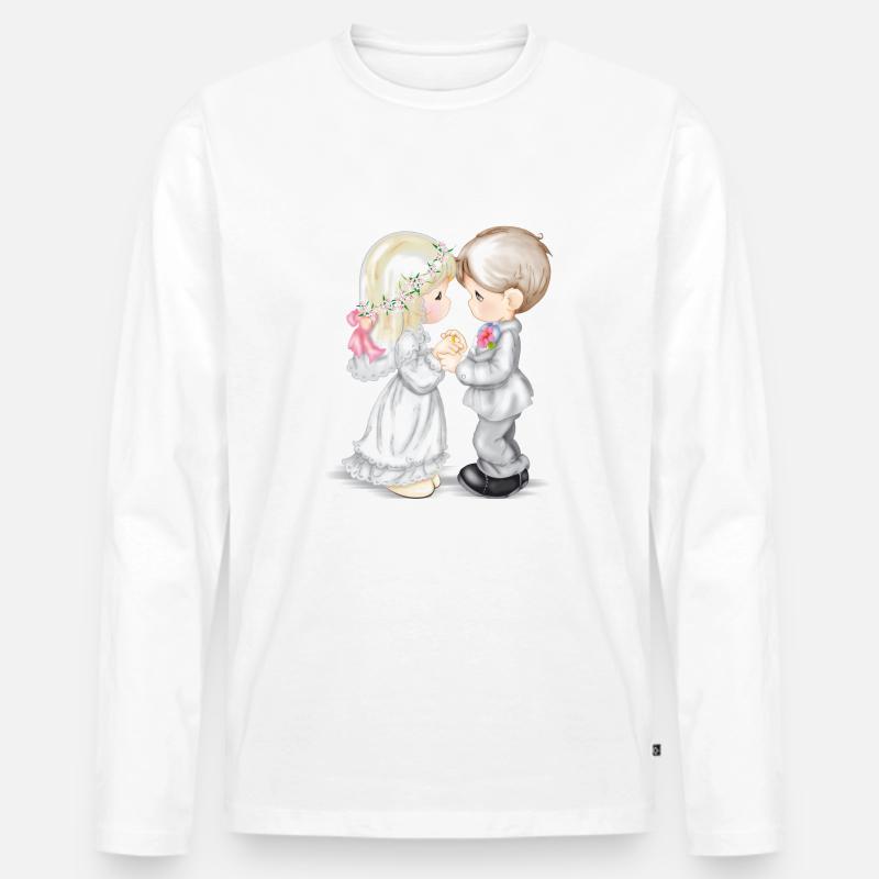 Ehe - Männer Premium Bio Langarmshirt - Weiß