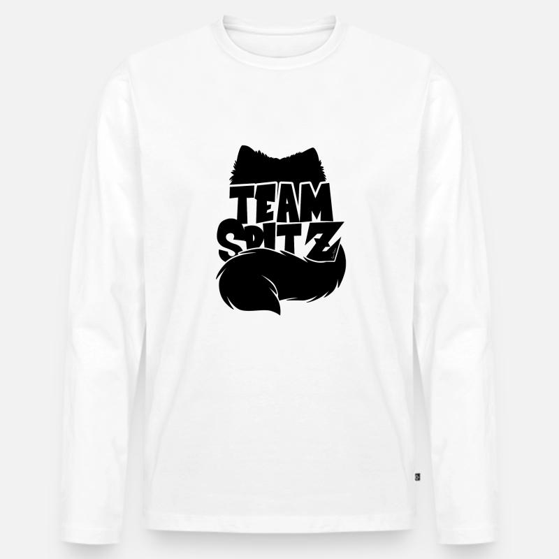 Silhouette Team Spitz - Männer Premium Bio Langarmshirt - Weiß