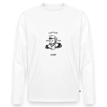 Ahoy - Men's Premium Organic Long Sleeve Shirt - white - Front - Nico (187cm)