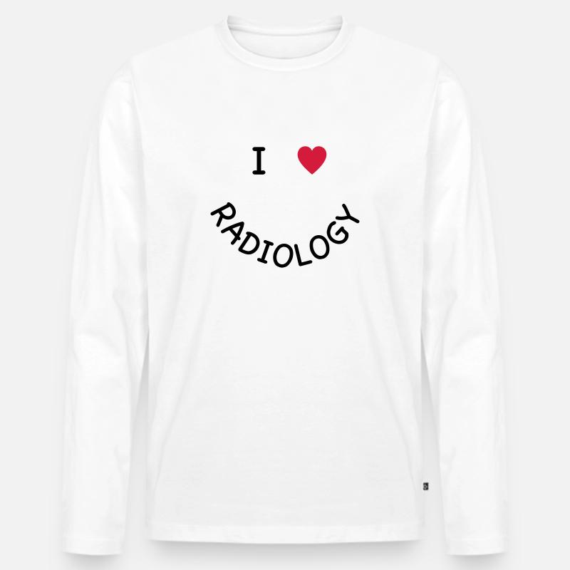 I love Radiology - Männer Premium Bio Langarmshirt - Weiß