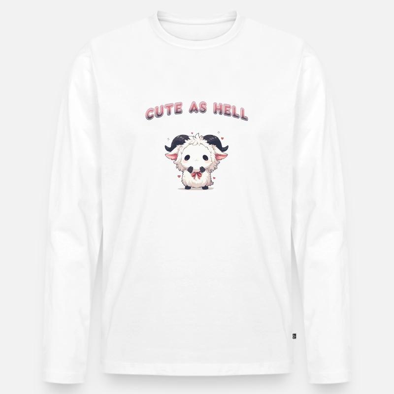 Cute As Hell - Männer Premium Bio Langarmshirt - Weiß