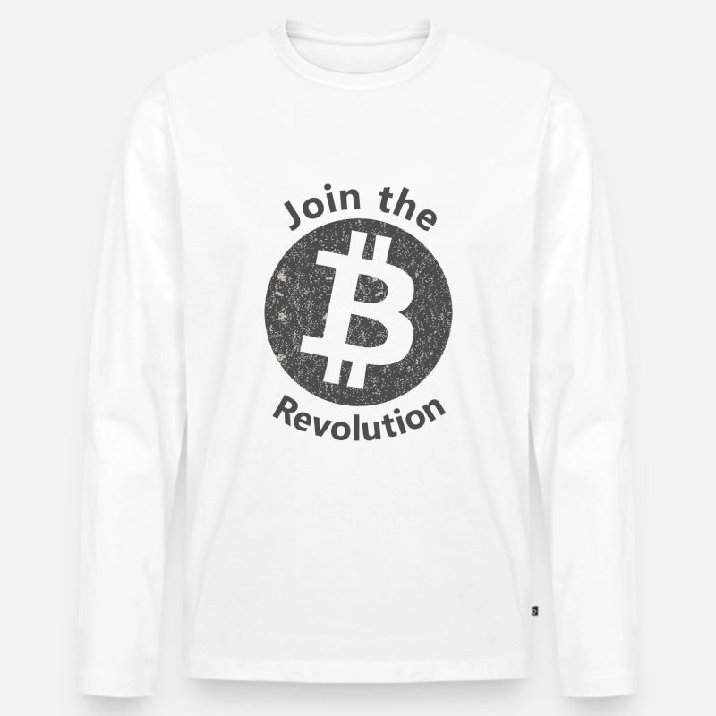 Die Bitcoin Geschichte - Männer Premium Bio Langarmshirt - Weiß