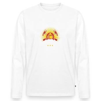 Löschmeister Feuerwehr Dienstgrad Feuerwehrmann - Männer Premium Bio Langarmshirt - Weiß - Vorne - Nico (187cm)