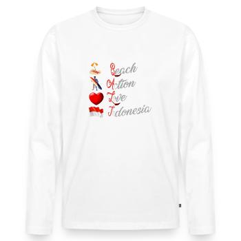 Bali - Indonesien - Männer Premium Bio Langarmshirt - Weiß - Vorne - Nico (187cm)
