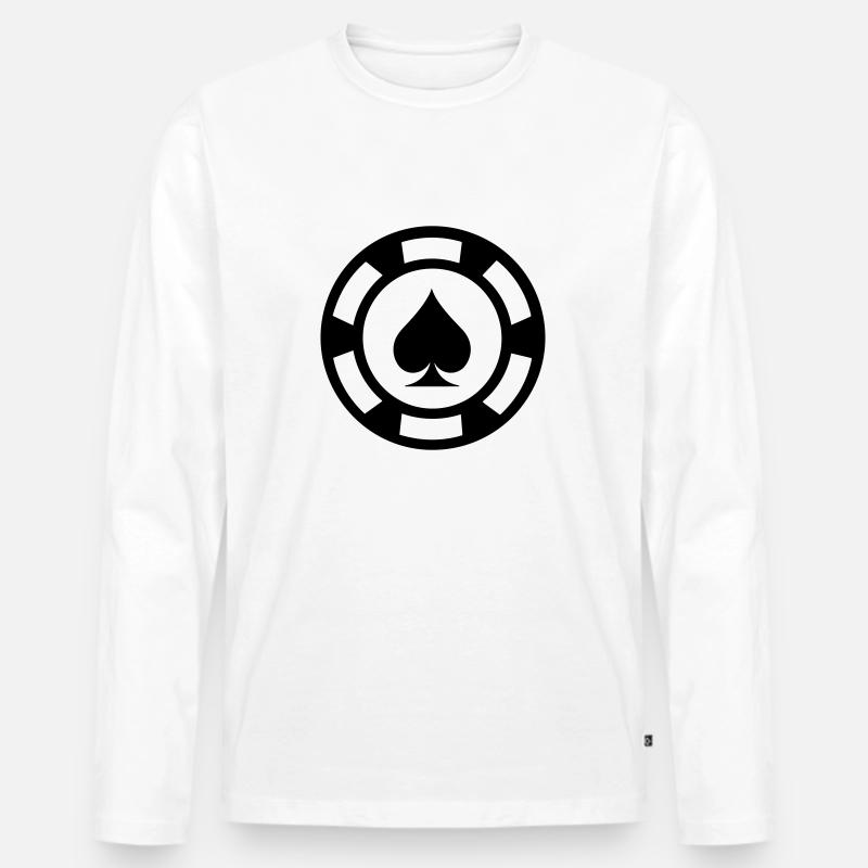 Poker-Chip - Männer Premium Bio Langarmshirt - Weiß