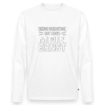 Sounds sarcastic, but I'm serious - Men's Premium Organic Long Sleeve Shirt - white - Front - Nico (187cm)