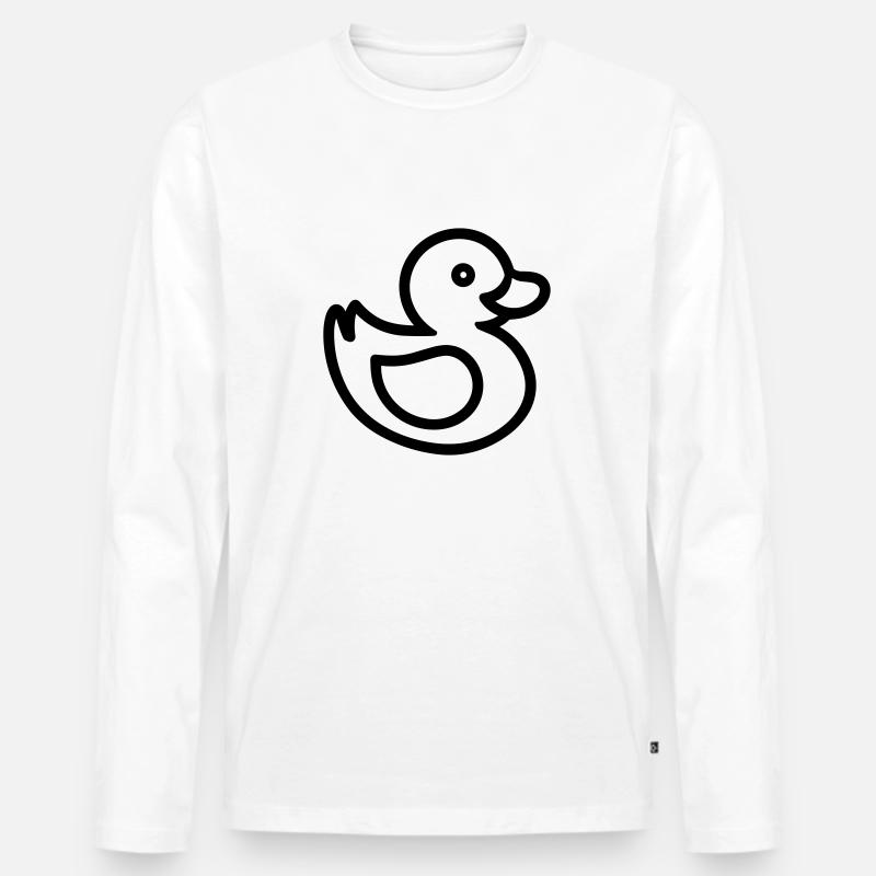 Ente - Männer Premium Bio Langarmshirt - Weiß