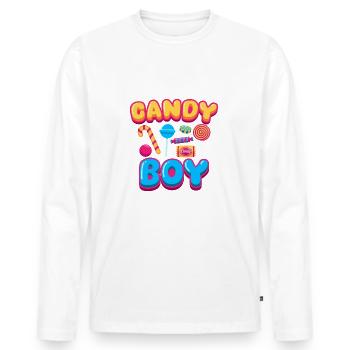 Candy Boy Candy Lollipops - Men's Premium Organic Long Sleeve Shirt - white - Front - Nico (187cm)