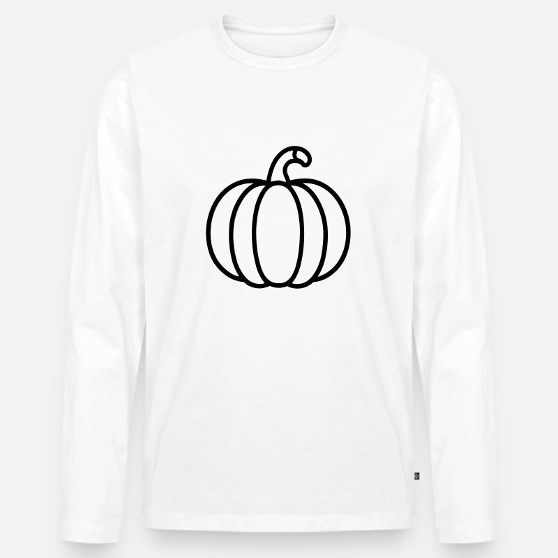 Kürbis - Männer Premium Bio Langarmshirt - Weiß