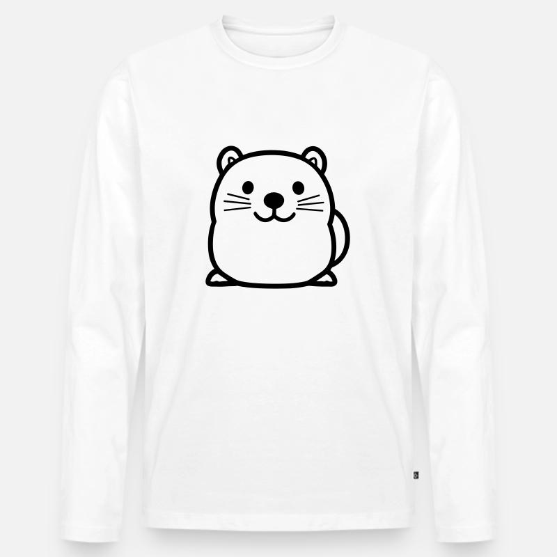 Murmeltier - Männer Premium Bio Langarmshirt - Weiß