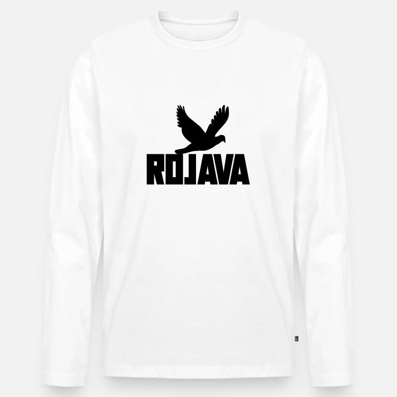rojava kurdistan - Männer Premium Bio Langarmshirt - Weiß