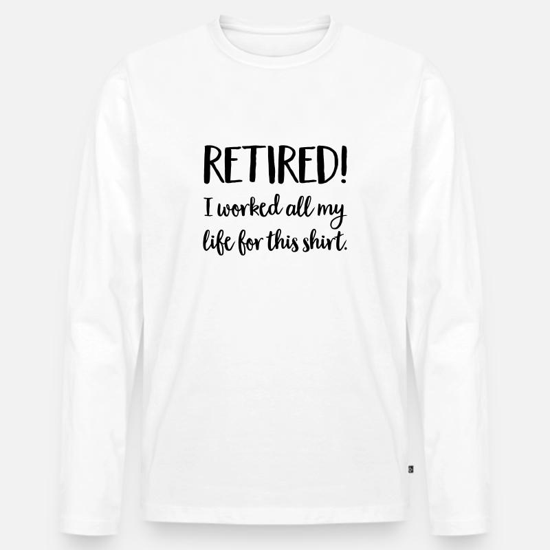 Rente - Männer Premium Bio Langarmshirt - Weiß
