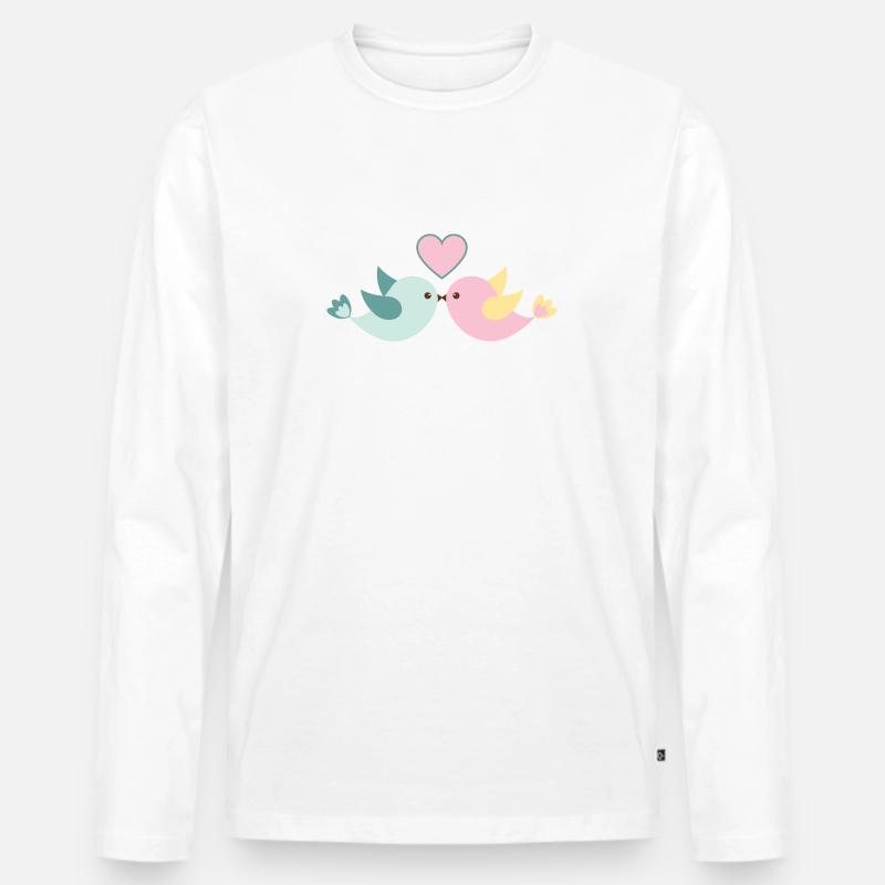LIEBE - Männer Premium Bio Langarmshirt - Weiß