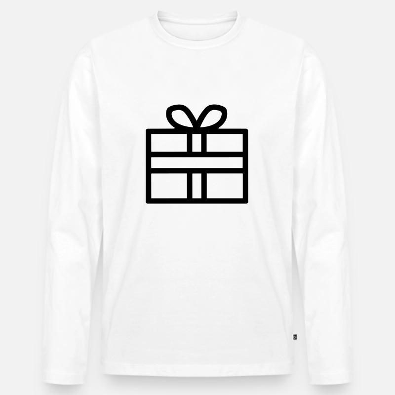 Kleine Geschenkbox - Männer Premium Bio Langarmshirt - Weiß
