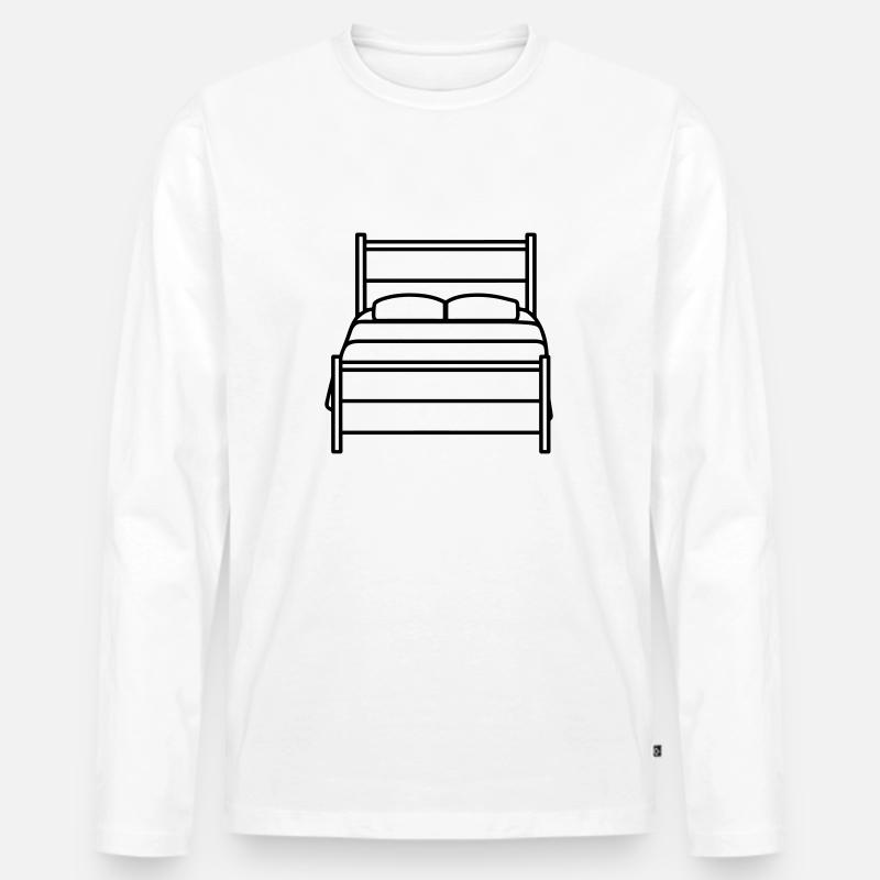 Bett - Männer Premium Bio Langarmshirt - Weiß