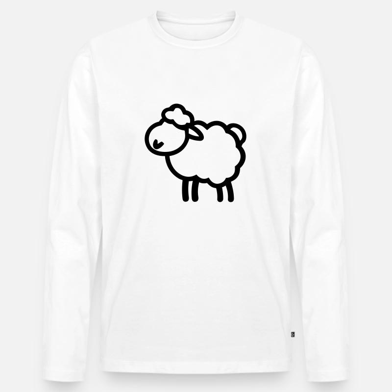 Schaf - Männer Premium Bio Langarmshirt - Weiß