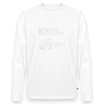 Me & My Followers – Traktor Edition - Men's Premium Organic Long Sleeve Shirt - white - Front - Nico (187cm)