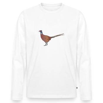 Pheasant drawn animal - Men's Premium Organic Long Sleeve Shirt - white - Front - Nico (187cm)