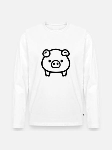 pig - Men's Premium Organic Long Sleeve Shirt - white