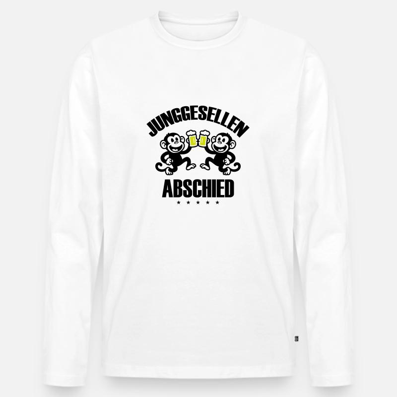 Junggesellenabschied Party Affen - Männer Premium Bio Langarmshirt - Weiß