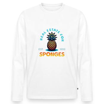 Immobilier pour éponges / Maison Sweet Pineapple - T-shirt manches longues Premium bio Homme - blanc - Devant - Nico (187cm)
