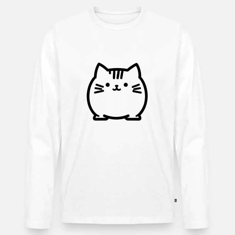 Katze - Männer Premium Bio Langarmshirt - Weiß