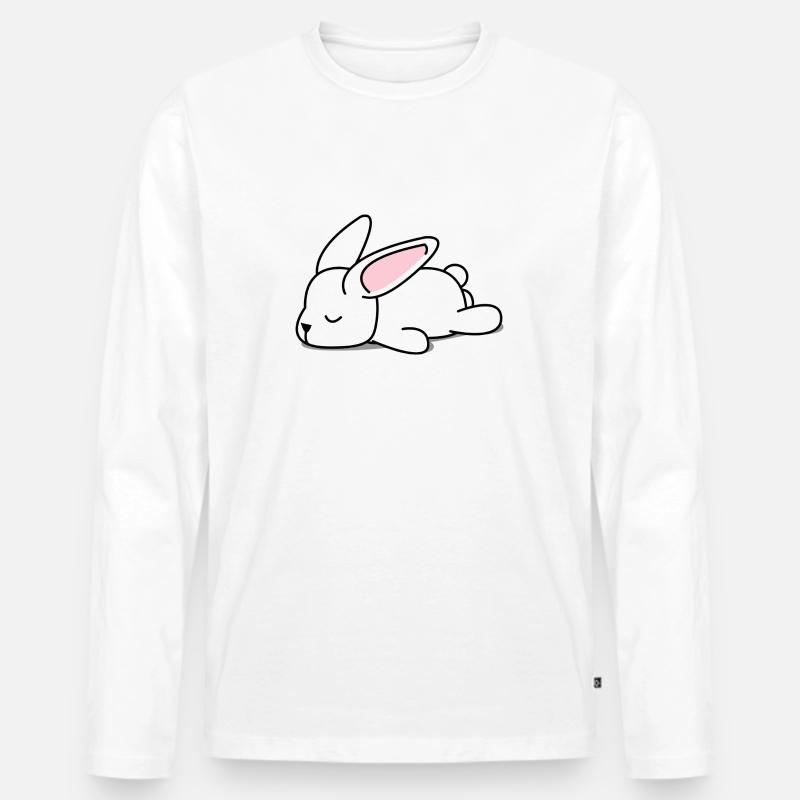 Fauler Hase - Männer Premium Bio Langarmshirt - Weiß