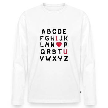 I love you - Men's Premium Organic Long Sleeve Shirt - white - Front - Nico (187cm)