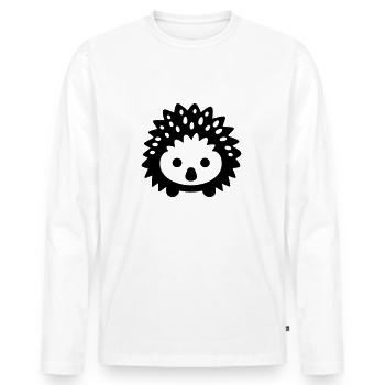 Igel - Männer Premium Bio Langarmshirt - Weiß - Vorne - Nico (187cm)