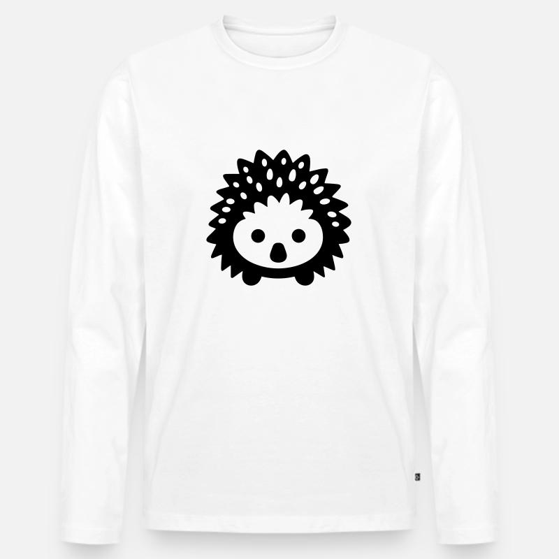 Igel - Männer Premium Bio Langarmshirt - Weiß