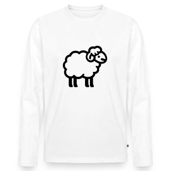 sheep - Men's Premium Organic Long Sleeve Shirt - white - Front - Nico (187cm)