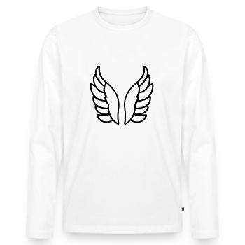 Angel Wings - Men's Premium Organic Long Sleeve Shirt - white - Front - Nico (187cm)