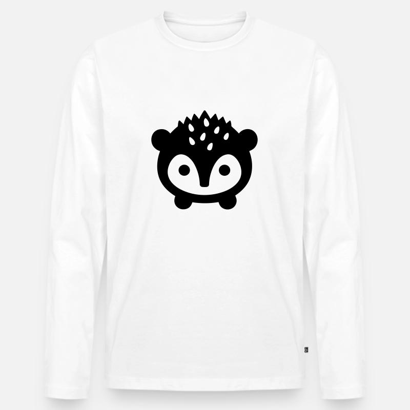Igel - Männer Premium Bio Langarmshirt - Weiß