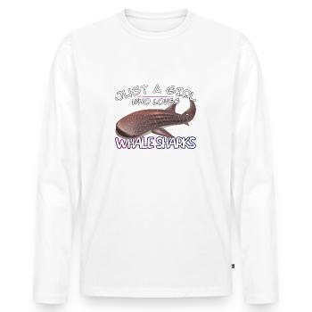 Just a Girl who loves Whale Sharks - Scuba diving - Men's Premium Organic Long Sleeve Shirt - white - Front - Nico (187cm)