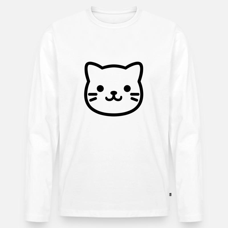 Katze - Männer Premium Bio Langarmshirt - Weiß