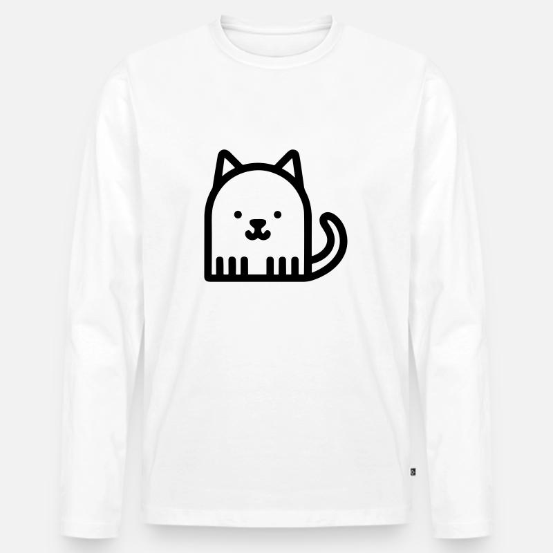 Kätzchen - Männer Premium Bio Langarmshirt - Weiß