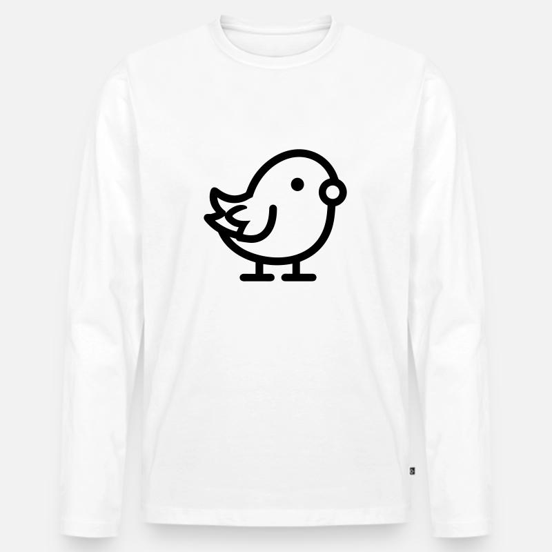 Küken - Männer Premium Bio Langarmshirt - Weiß
