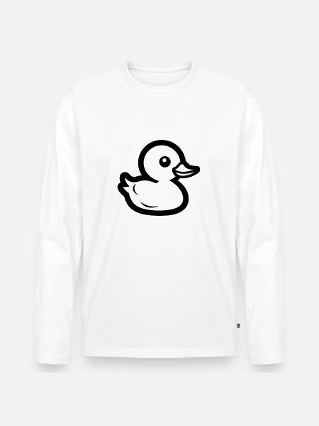 Bunte Ente - Männer Premium Bio Langarmshirt - Weiß