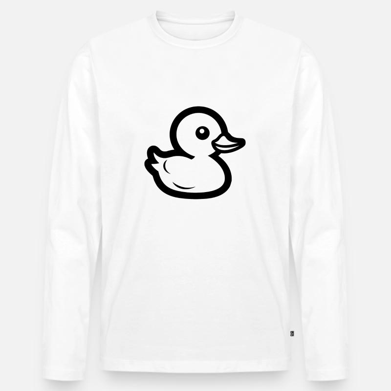 Bunte Ente - Männer Premium Bio Langarmshirt - Weiß