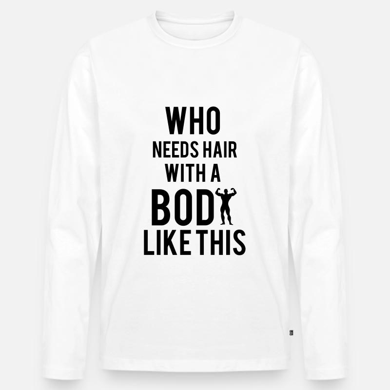 Bodybuilding - Männer Premium Bio Langarmshirt - Weiß
