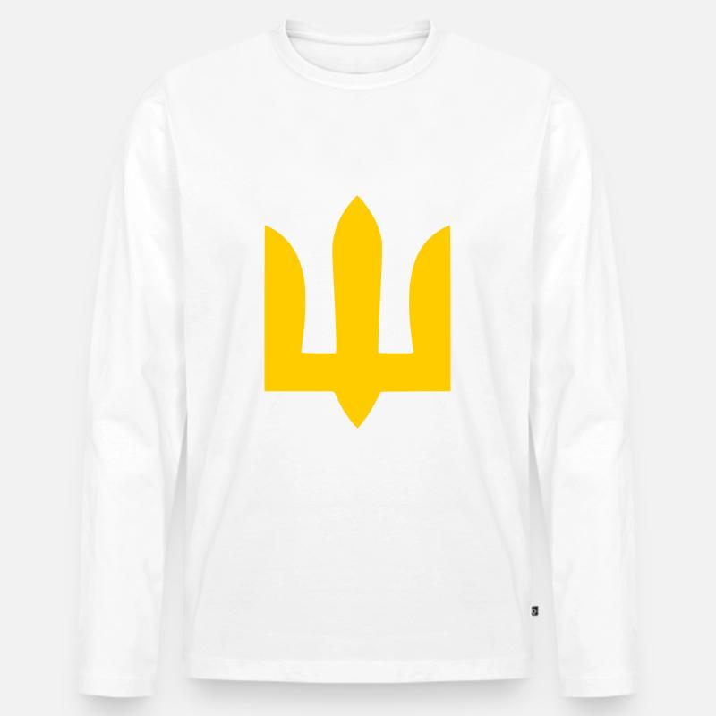 Ukraine - Männer Premium Bio Langarmshirt - Weiß